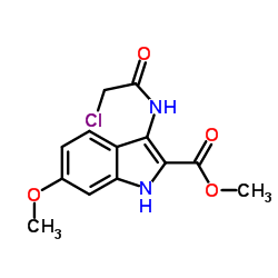 3-(2-CHLORO-ACETYLAMINO)-6-METHOXY-1H-INDOLE-2-CARBOXYLIC ACID METHYL ESTER结构式