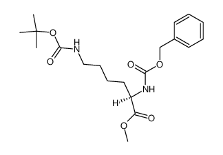 N-(benzyloxycarbonyl)-N'-(tert-butyloxycarbonyl)-D-lysine methyl ester结构式