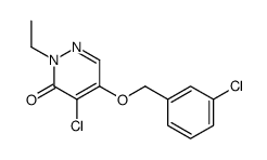 4-chloro-5-[(3-chlorophenyl)methoxy]-2-ethylpyridazin-3-one结构式