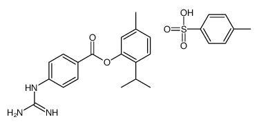 4-methylbenzenesulfonic acid,(5-methyl-2-propan-2-ylphenyl) 4-(diaminomethylideneamino)benzoate Structure