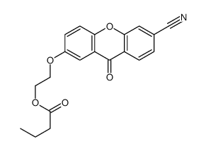 2-(6-cyano-9-oxoxanthen-2-yl)oxyethyl butanoate结构式