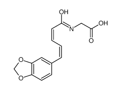 2-[[(2E,4E)-5-(1,3-benzodioxol-5-yl)penta-2,4-dienoyl]amino]acetic acid结构式