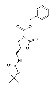 (5S)-5-tert-butoxycarbonylaminomethyl-3-benzyloxycarbonyl-1,3-oxazolidin-2-one Structure