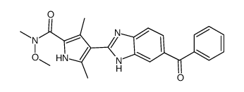 N-methoxy-N-methyl-4-(5-benzoylbenzimidazol-2-yl)-3,5-dimethylpyrrol-2-carboxamide结构式