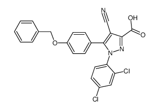 5-[4-(benzyloxo)phenyl]-4-cyano-1-(2,4-dichlorophenyl)-1H-pyrazole-3-carboxylic acid Structure