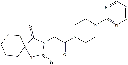 3-(2-Oxo-2-(4-(pyrimidin-2-yl)piperazin-1-yl)ethyl)-1,3-diazaspiro[4.5]decane-2,4-dione结构式