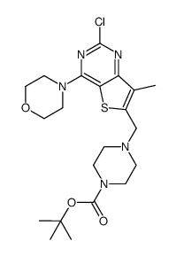 tert-butyl 4-((2-chloro-7-methyl-4-morpholinothieno[3,2-d]pyrimidin-6-yl)methyl)piperazine-1-carboxylate结构式
