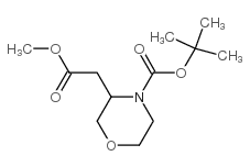 4-n-boc-吗啉-3-乙酸甲酯结构式