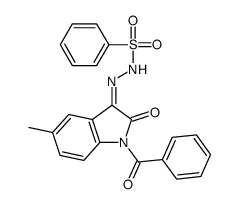 N-[(E)-(1-benzoyl-5-methyl-2-oxoindol-3-ylidene)amino]benzenesulfonamide结构式