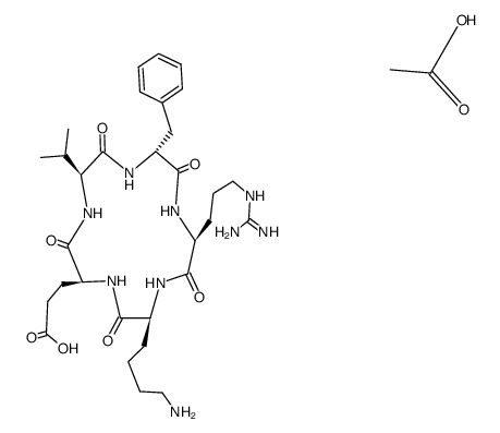 cyclo-<-D-Phe-Arg-Lys-Glu-Val->*2HOAc结构式