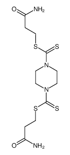 piperazine-1,4-bis-carbodithioic acid bis-(2-carbamoyl-ethyl ester)结构式