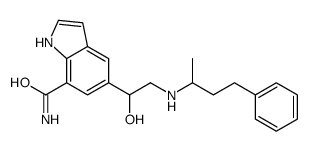 5-[1-hydroxy-2-(4-phenylbutan-2-ylamino)ethyl]-1H-indole-7-carboxamide Structure