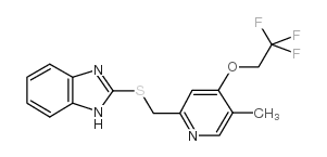 2-[5-methyl-4-((2,2,2-trifluorethoxy)-2-pyridinyl)-methylthio]-benzimidazole structure