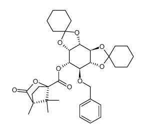 6-O-benzyl-1-O-camphanoyl-2,3:4,5-di-O-cyclohexylidene-myo-inositol结构式