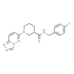 N-(4-fluorobenzyl)-1-([1,2,4]triazolo[4,3-b]pyridazin-6-yl)piperidine-3-carboxamide structure