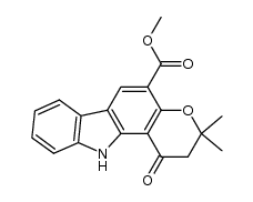 methyl 3,3-dimethyl-1-oxo-1,2,3,11-tetrahydropyrano[3,2-a]carbazole-5-carboxylate结构式