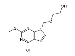 4-chloro-2-(methylthio)-7-[(2-hydroxyethoxy)methyl]pyrrolo[2,3-d]pyrimidine结构式