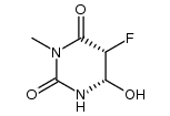(5R,6S)-5-fluoro-6-hydroxy-3-methyldihydropyrimidine-2,4(1H,3H)-dione结构式