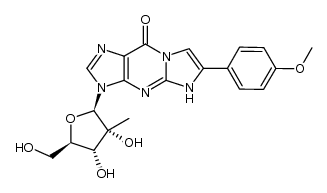 3-(β-D-2-C-methylribofuranosyl)-3,9-dihydro-6-(4-methoxyphenyl)-9-oxo-5H-imidazo-[1,2-a]purine Structure