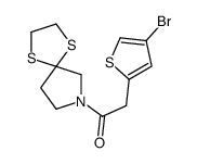 2-(4-bromothiophen-2-yl)-1-(1,4-dithia-7-azaspiro[4.4]nonan-7-yl)ethanone结构式