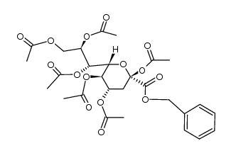benzyl 2,4,5,7,8,9-hexa-O-acetyl-3-deoxy-D-glycero-β-D-galacto-2-nonulopyranosonate结构式