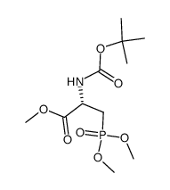 (R)-methyl N-(tert-butoxycarbonyl)-2-amino-3-(dimethylphosphono)propanoate结构式