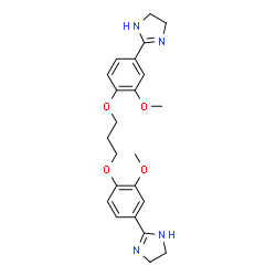 2-[4-[3-[4-(4,5-dihydro-1H-imidazol-2-yl)-2-methoxy-phenoxy]propoxy]-3-methoxy-phenyl]-4,5-dihydro-1H-imidazole结构式