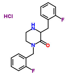 1,3-Bis(2-fluorobenzyl)-2-piperazinone hydrochloride (1:1) Structure