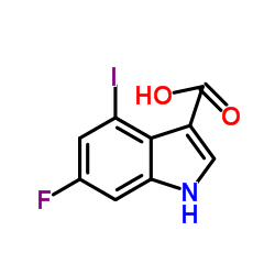 6-Fluoro-4-iodo-1H-indole-3-carboxylic acid结构式