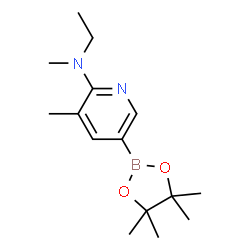 N-ethyl-N,3-dimethyl-5-(4,4,5,5-tetramethyl-1,3,2-dioxaborolan-2-yl)pyridin-2-amine structure