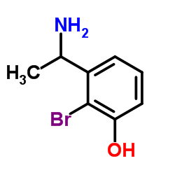 3-(1-Aminoethyl)-2-bromophenol结构式