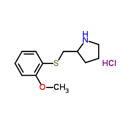 2-{[(2-Methoxyphenyl)sulfanyl]methyl}pyrrolidine hydrochloride (1:1)结构式