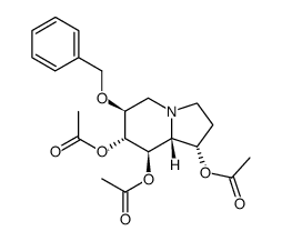 1,7,8-Indolizinetriol, octahydro-6-(phenylmethoxy)-, triacetate (ester), 1S-(1.alpha.,6.beta.,7.alpha.,8.beta.,8a.beta.)-结构式