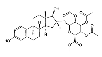 methyl 3,17β-dihydroxyestra-1,3,5(10)-trien-16α-yl-2,3,4-tri-O-acetyl-β-D-glucopyranosuronate Structure