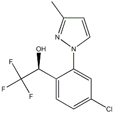 (S)-1-(4-chloro-2-(3-methyl-1H-pyrazol-1-yl)phenyl)-2,2,2-trifluoroethan-1-ol Structure