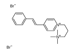 trimethyl-[3-[4-(2-phenylethenyl)pyridin-1-ium-1-yl]propyl]azanium,dibromide Structure
