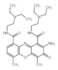 3H-Phenoxazine-1,9-dicarboxamide,2-amino-N1,N9-bis[2-(diethylamino)ethyl]-4,6-dimethyl-3-oxo- Structure