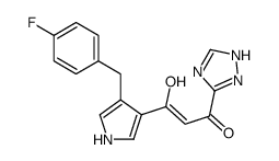 (Z)-3-[4-[(4-fluorophenyl)methyl]-1H-pyrrol-3-yl]-3-hydroxy-1-(1H-1,2,4-triazol-5-yl)prop-2-en-1-one结构式