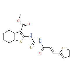 methyl 2-[({[3-(2-thienyl)acryloyl]amino}carbonothioyl)amino]-4,5,6,7-tetrahydro-1-benzothiophene-3-carboxylate structure