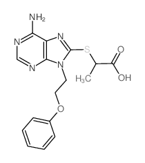 2-{[6-Amino-9-(2-phenoxyethyl)-9H-purin-8-yl]-thio}propanoic acid结构式