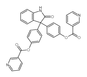 (1,2-dihydro-2-oxo-3H-indol-3-ylidene)di-p-phenylene dinicotinate结构式