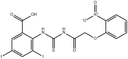 3,5-diiodo-2-[[[[(2-nitrophenoxy)acetyl]amino]thioxomethyl]amino]-benzoic acid Structure