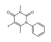 5-iodo-3,6-dimethyl-1-phenylpyrimidine-2,4-dione结构式