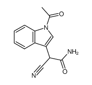 2-(1-acetyl-indol-3-yl)-2-cyano-acetamide结构式