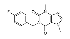 1-[(4-fluorophenyl)methyl]-3,7-dimethylpurine-2,6-dione结构式