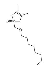 3,4-dimethyl-1-(octoxymethyl)-1-sulfanylidene-2,5-dihydro-1λ5-phosphole结构式