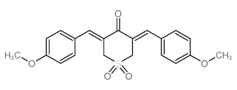 4H-Thiopyran-4-one, tetrahydro-3,5-bis(p-methoxybenzylidene)-, 1, 1-dioxide结构式