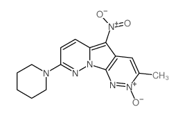 3-methyl-5-nitro-8-piperidin-1-yl-pyrrolo[1,5-b,2,3-c']dipyridazine 2-oxide Structure