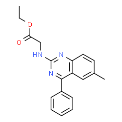 ethyl [(6-methyl-4-phenyl-2-quinazolinyl)amino]acetate Structure