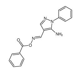 5-amino-1-phenyl-1H-pyrazole-4-carbaldehyde O-benzoyl-oxime Structure